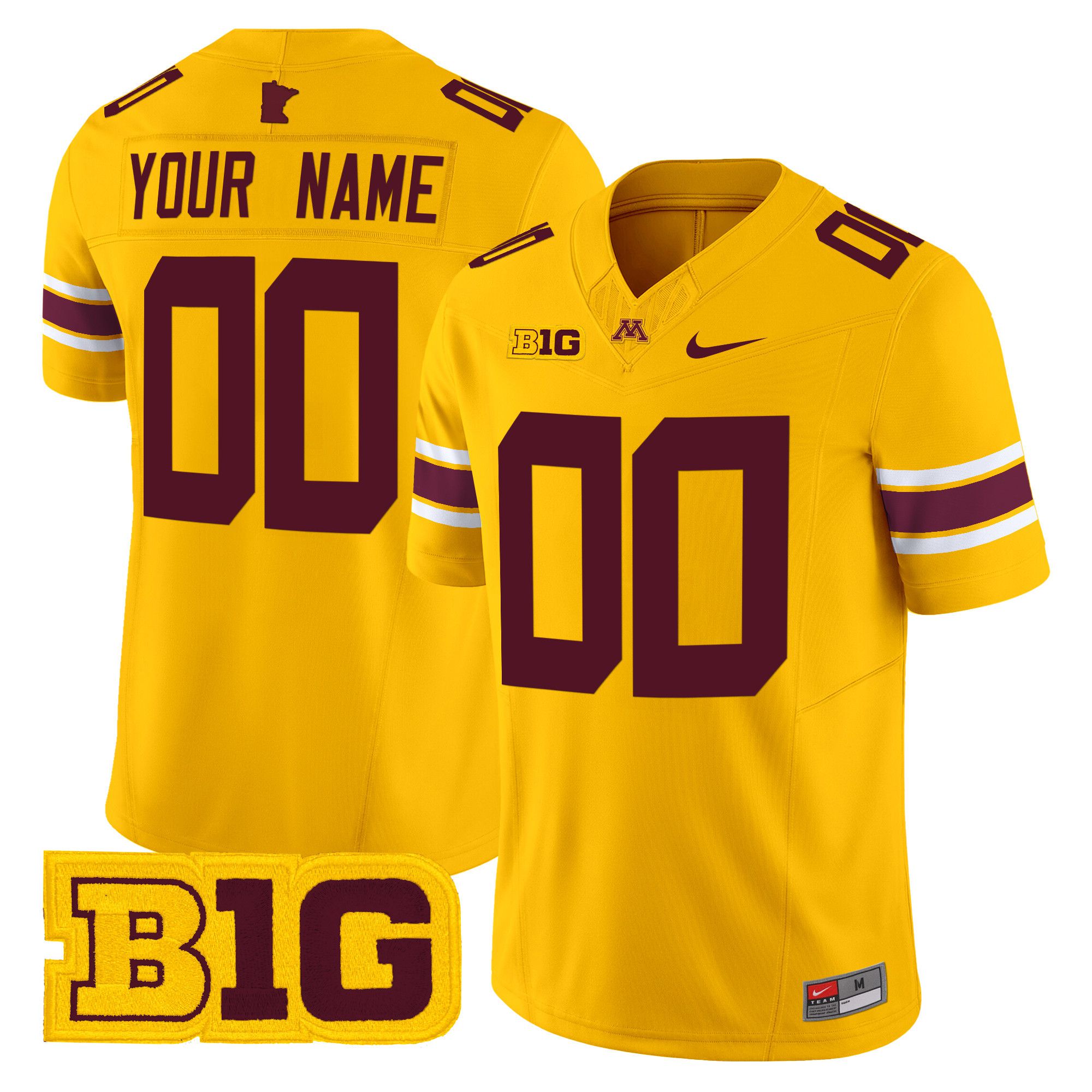 Men Minnesota Golden Gophers Yellow Nike 2024 Vapor Limited Custom NCAA Jersey style 1